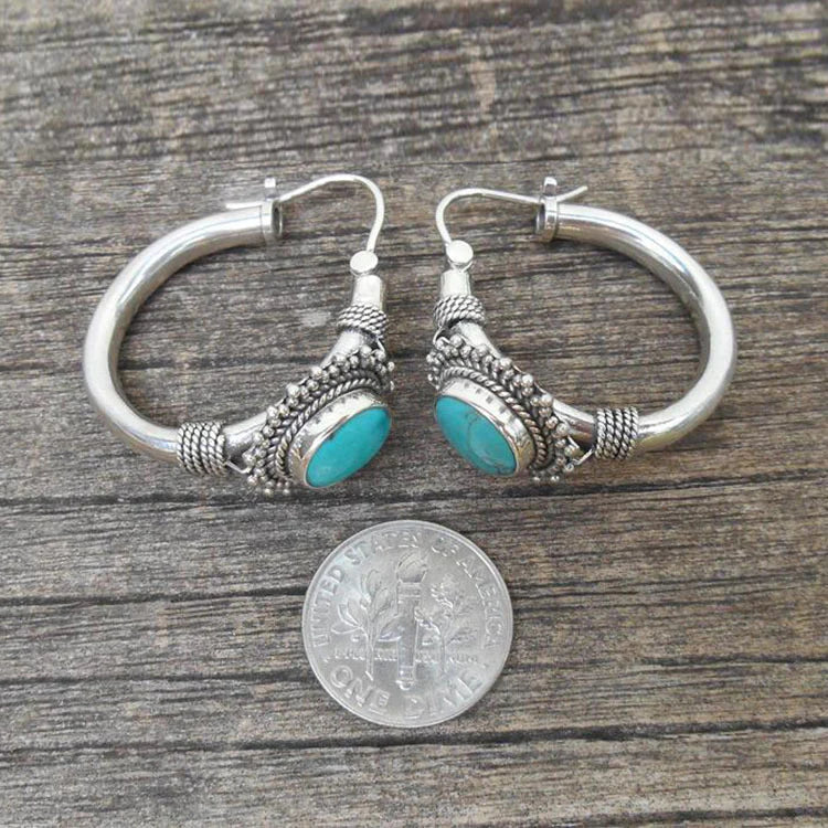 Chic Turquoise Earrings in Elegant Sterling Silver