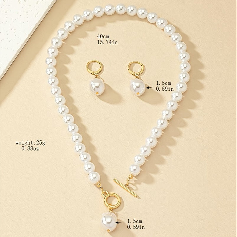 Vintage Barockpärlor Halsband och Örhängen Set