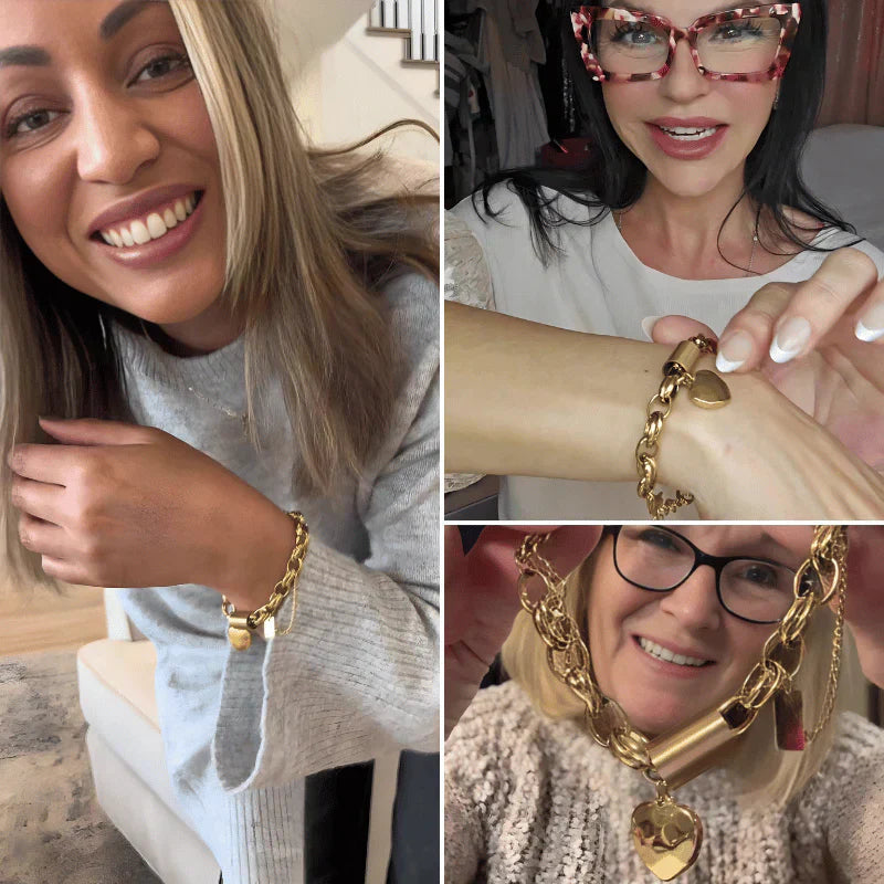 Tidlöst Chunky Armband i Vit Guld