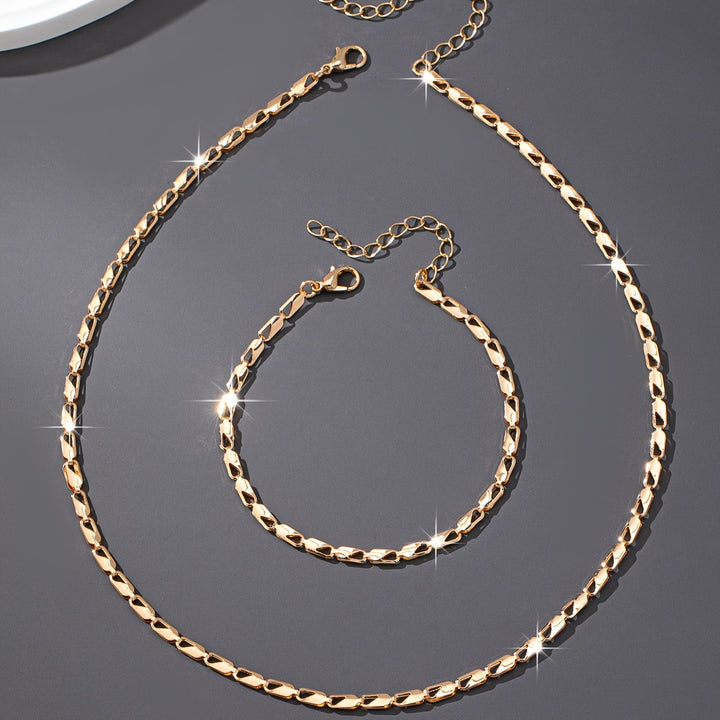 Elegant 18k Guld Halsband och Armband Set