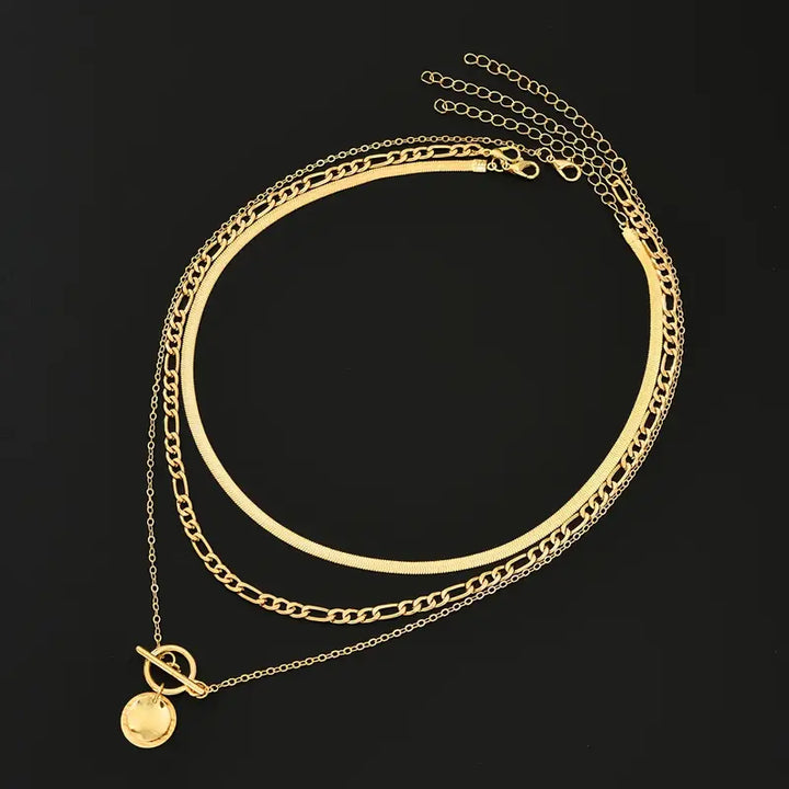 Elegant Guldtexturerat Mynthalsband