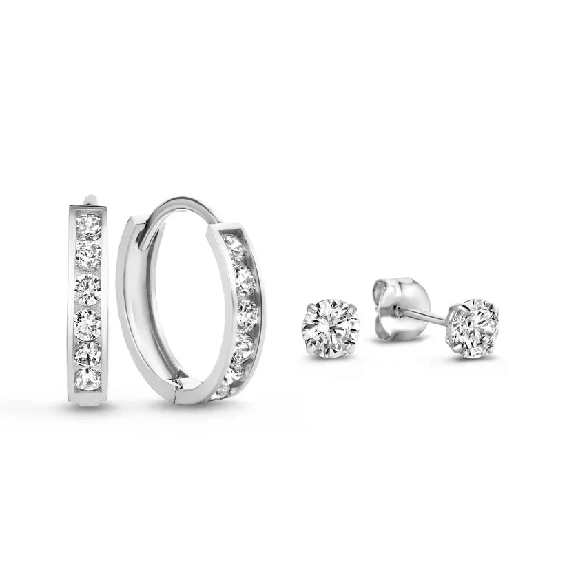 Chic Dara Brillane Gold Stone Earring Set