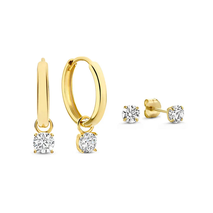 Chic Larmes de Lune Goldstone Earring Set