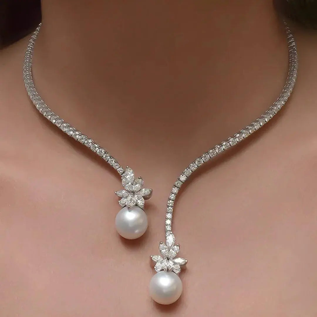 Tidlös Pärlglans Halsband i Sterling Silver