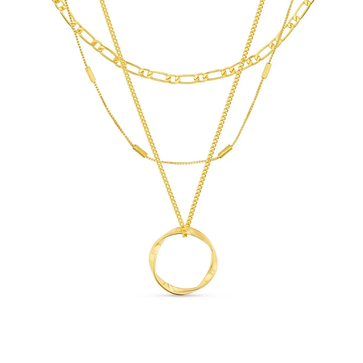 Elegant Guld Öppen Cirkel Halsband