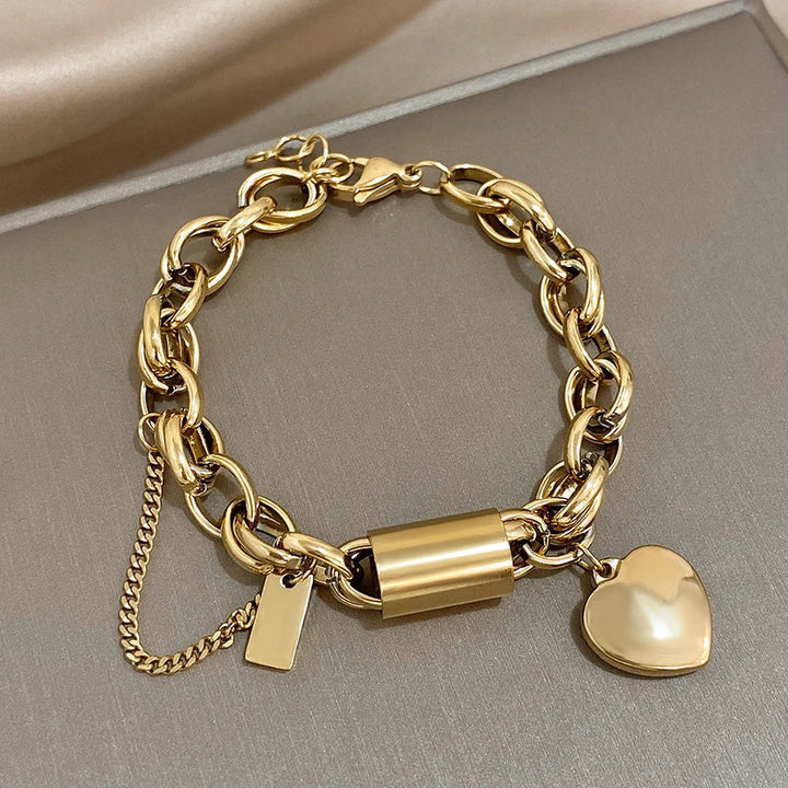 Tidlöst Chunky Armband i Vit Guld