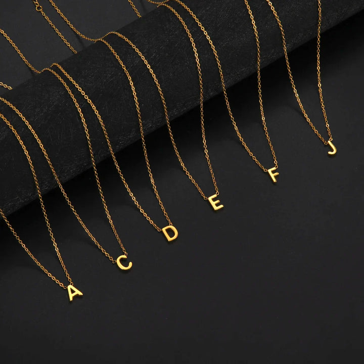 Alfabet Hängsmycke Halsband i Skinn