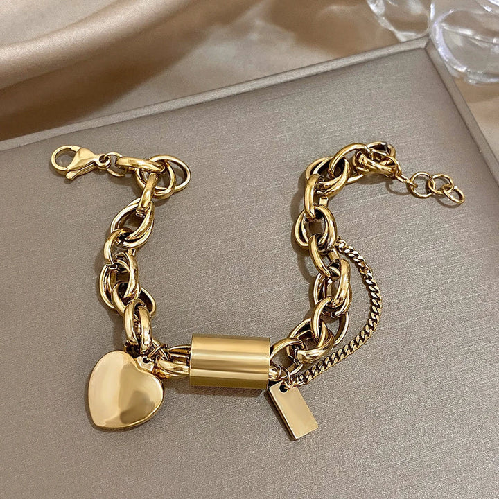 Tidlöst Chunky Armband i Vit Guld