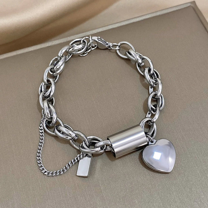 Tidlöst Chunky Armband i Vit Guld
