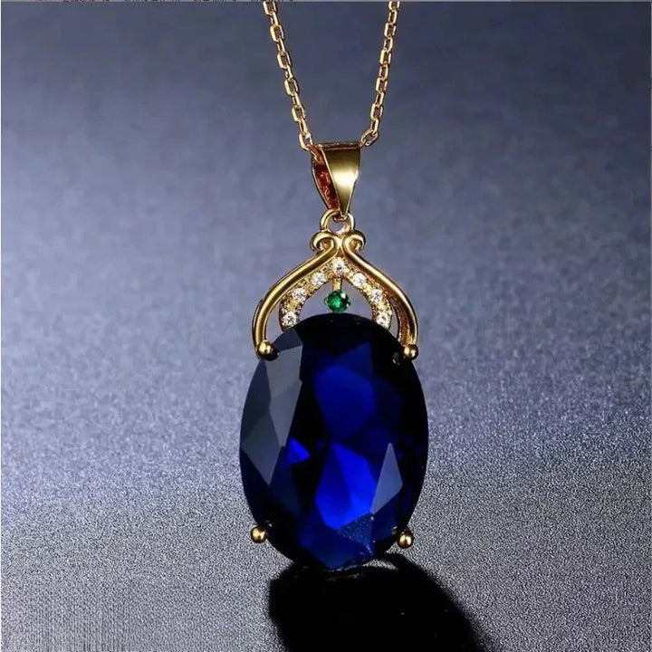 Elegant Halsband med Kristall- och Opalhängare