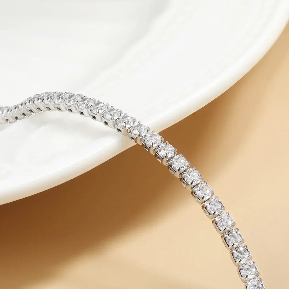 Exklusivt Moissanite Tennis Halsband i Guld