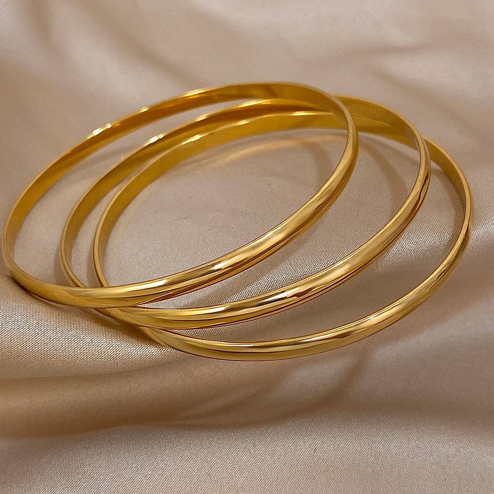 Elegant Guld Rostfritt Stål Armband Set