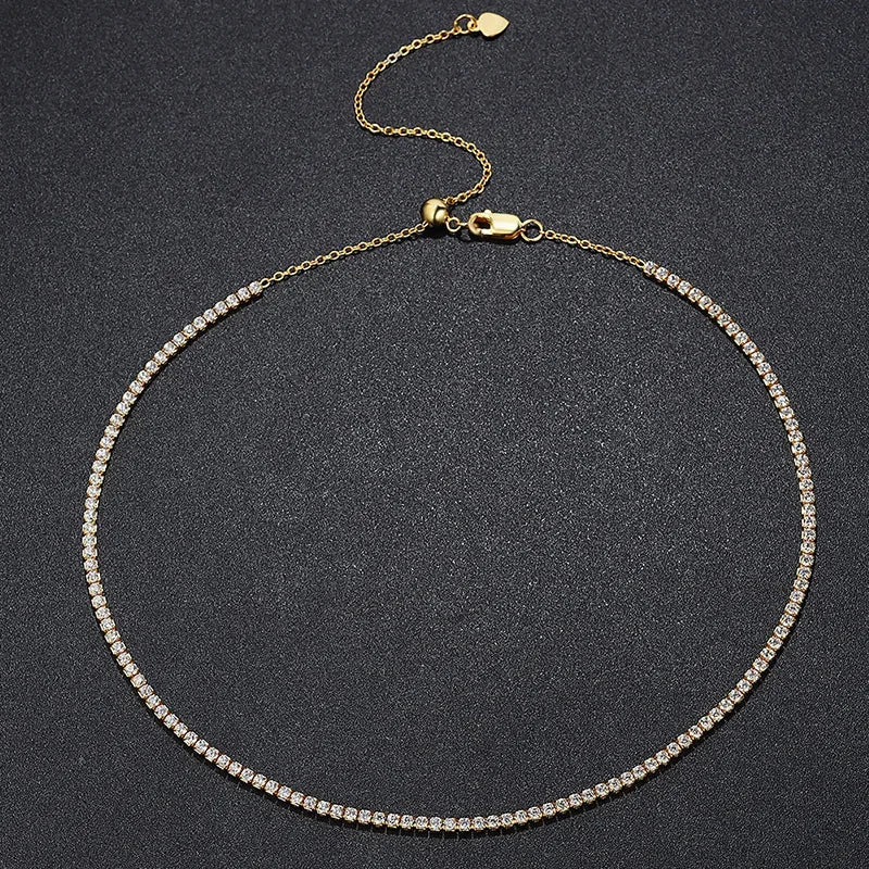Exklusivt Moissanite Tennis Halsband i Guld