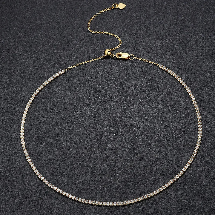 Exklusivt Moissanite Tennis Halsband i Guld