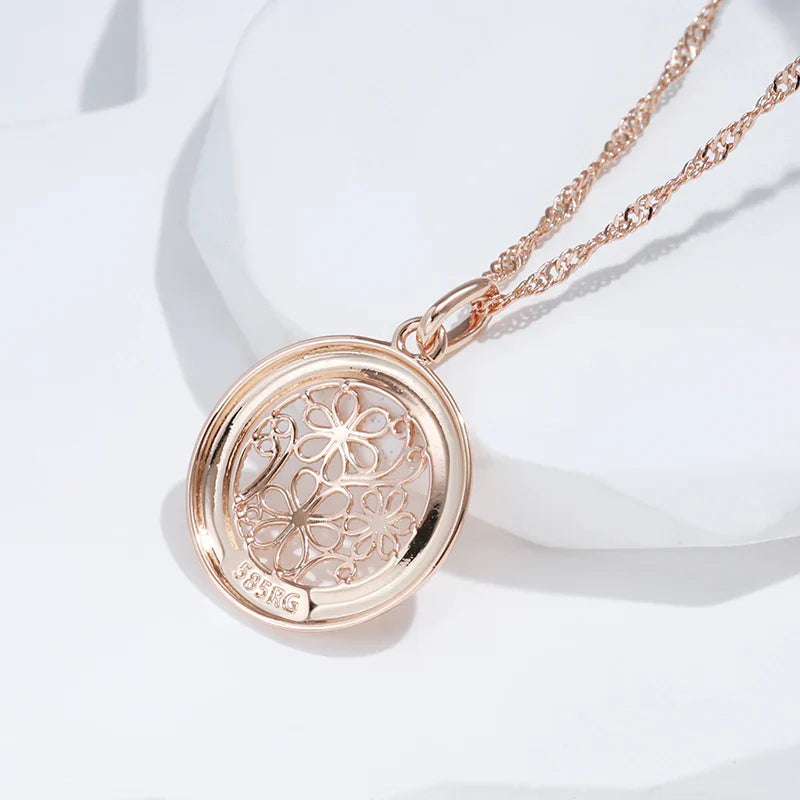 Elegant Roséguld Boho Blomma Halsband