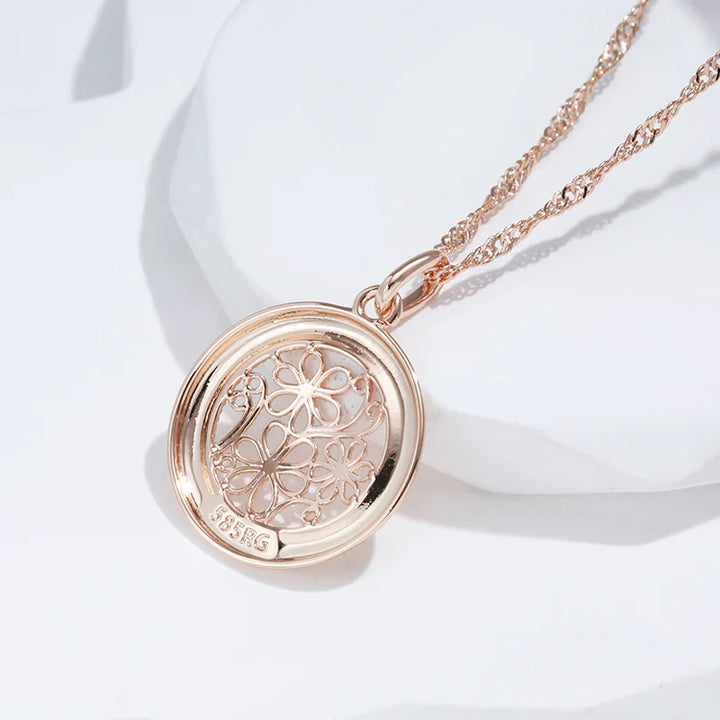 Elegant Roséguld Boho Blomma Halsband