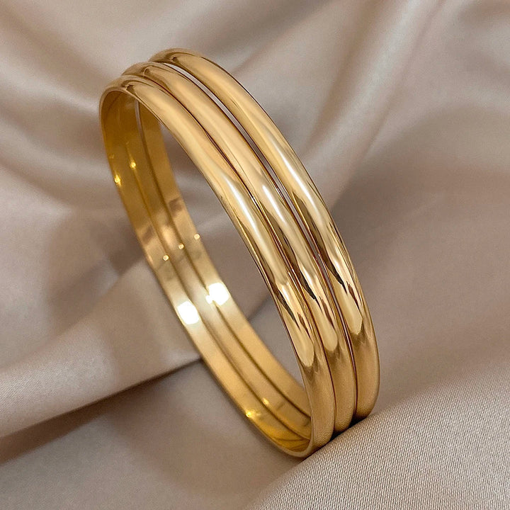 Elegant Guld Rostfritt Stål Armband Set