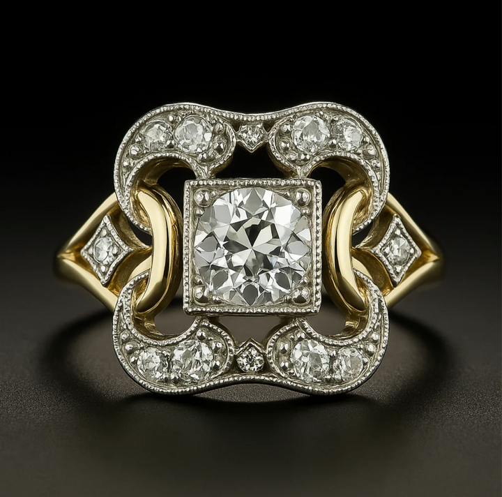 Klassisk Guldring med Vintage Zirkonia