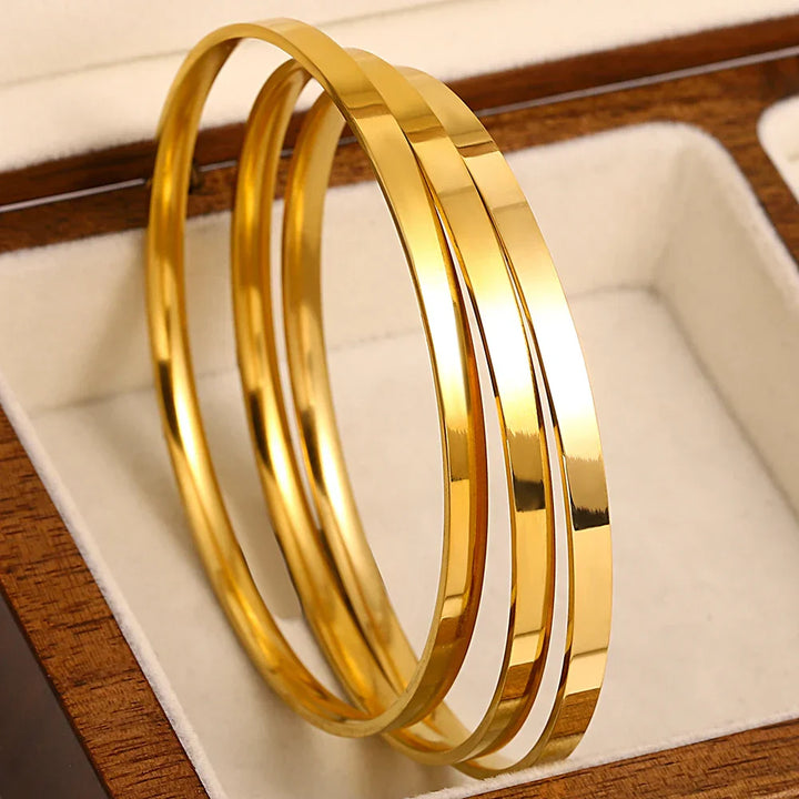 Elegant Guld Rostfritt Stål Armband Set