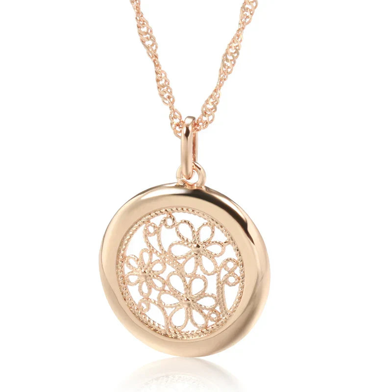 Elegant Roséguld Boho Blomma Halsband