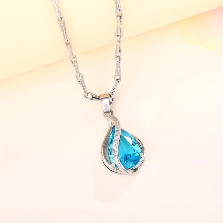 Elegant Blå Sten Halsband