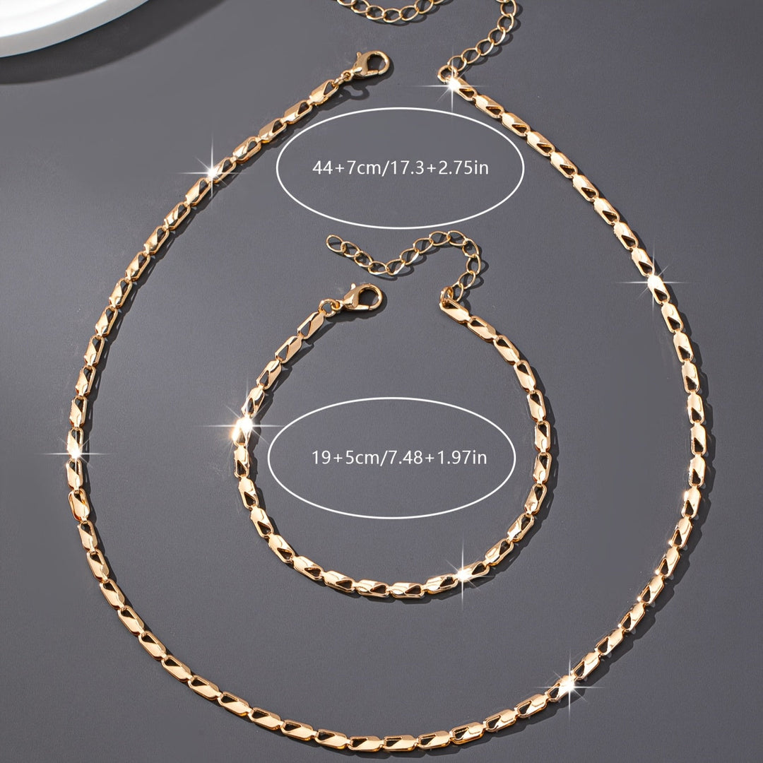 Elegant 18k Guld Halsband och Armband Set