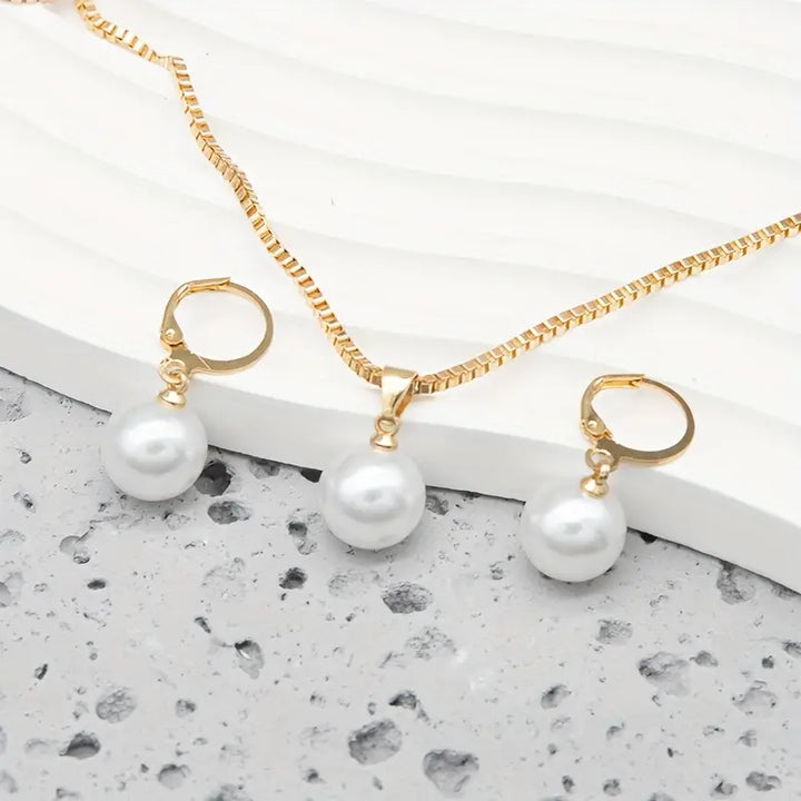 Chic Guldgrace Pearl Jewelry Set