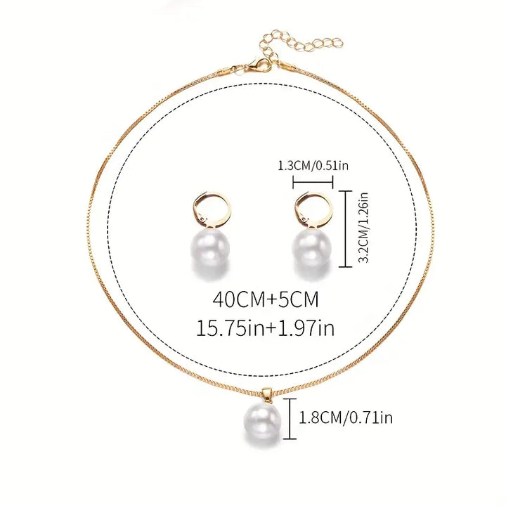 Chic Guldgrace Pearl Jewelry Set
