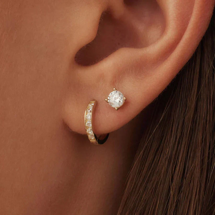 Chic Dara Brillane Gold Stone Earring Set