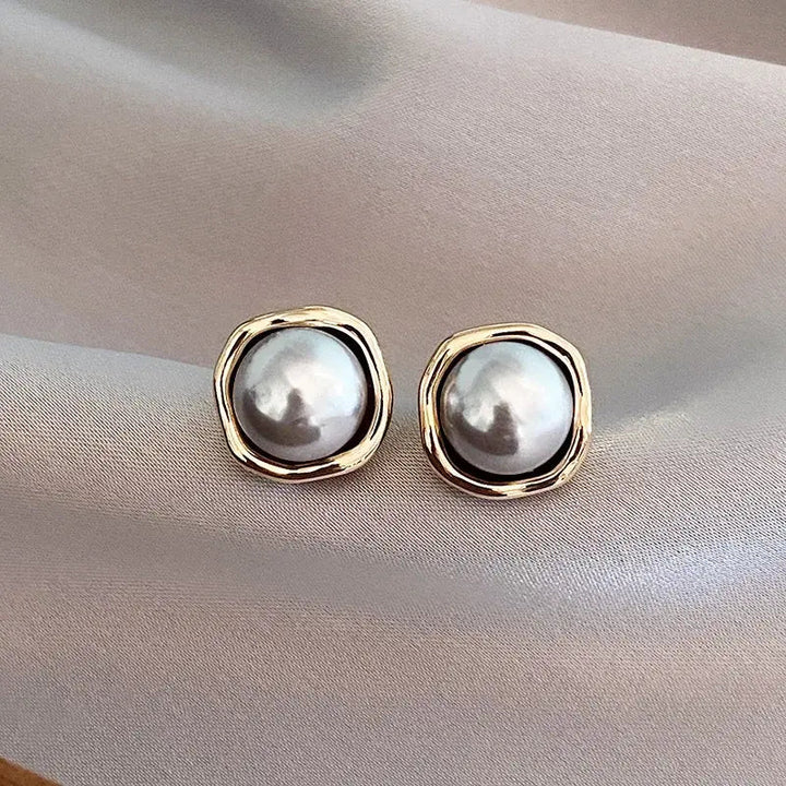 Eleganta Svarta Pärlörhängen